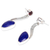 Lapis lazuli and garnet dangle earrings, 'Being Bold' - Lapis Lazuli Silver Earrings with Garnet
