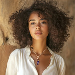 Lapis lazuli and garnet pendant necklace, 'Being Bold' - Handmade Modern Fine Silver & Sterling Lapis Lazuli Necklace