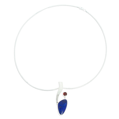 Natural Blue Lapis Lazuli Beads Necklace with 925 Sterling Silver Findings  Handmade 16