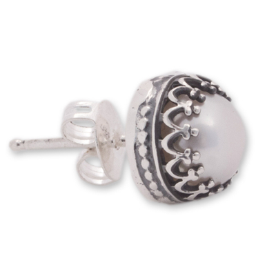 Ohrstecker aus Zuchtperlen - Handgefertigte Brautohrringe aus Feinsilber mit Perlen