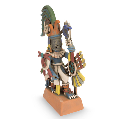 NOVICA 194989 Huitzilopochtli Ceramic Sculpture