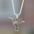 Silver pendant necklace, 'Aztec Hummingbird' - Artisan Crafted Women's Fine Silver Hummingbird Necklace (image 2) thumbail