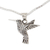 Silver pendant necklace, 'Aztec Hummingbird' - Artisan Crafted Women's Fine Silver Bird Necklace (image 2a) thumbail