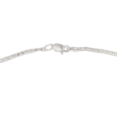 Silberne Halskette mit Anhänger - Von Hand gefertigte Kolibri-Halskette aus Feinsilber für Damen