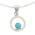 Turquoise pendant necklace, 'Eye of the Sea' - Women's Modern Fine Silver Natural Turquoise Necklace thumbail