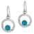 Turquoise dangle earrings, 'Eye of the Sea' - Handcrafted Modern Fine Silver and Natural Turquoise Earring (image 2a) thumbail