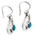 Turquoise dangle earrings, 'Eye of the Sea' - Handcrafted Modern Fine Silver and Natural Turquoise Earring (image 2d) thumbail