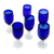 Blown glass goblets, 'Night Sky' (set of 6) - Hand Blown Glass Goblets Set of 6 Cobalt Blue Mexico