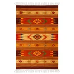 Zapotec wool rug, 'Stellar Magnificence' (4x7) - Zapotec Wool Area Rug from Mexico (4x7)