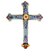 Ceramic cross, 'Morning Glory' - Collectible Talavera Ceramic Cross