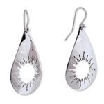 Sterling silver dangle earrings, 'Sun Drops' - Unique Sunshine Sterling Silver Dangle Earrings