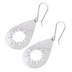 Sterling silver dangle earrings, 'Sun Drops' - Unique Sunshine Sterling Silver Dangle Earrings