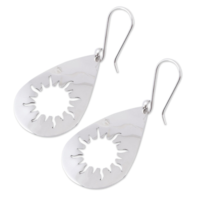 Sterling silver dangle earrings, 'Sun Drops' - Unique Sunshine Sterling Silver Dangle Earrings
