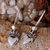 Sterling silver heart earrings, 'Love Coronation' - Taxco Sterling Silver Dangle Earrings