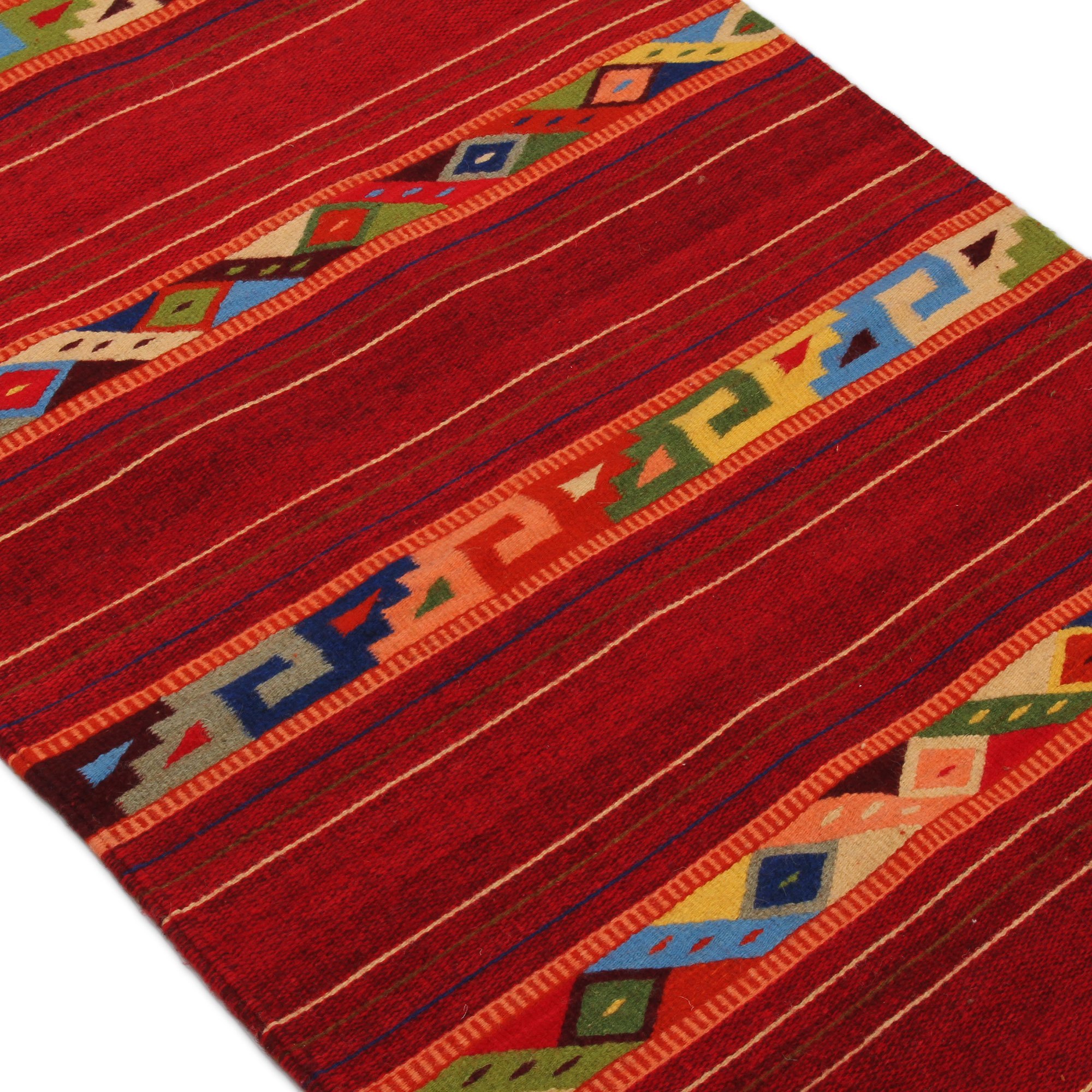Zapotec wool rug (2.5x5) Festive Glyphs NOVICA