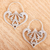 Sterling silver heart earrings, 'Mexican Romance' - Heart Shaped Sterling Silver Hoop Earrings thumbail