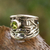 Peridot band ring, 'Taxco Dawn' - Unique Modern Fine Silver Peridot Ring thumbail