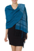 Zapotec cotton rebozo shawl, 'Blue Zapotec Treasures' - Mexican Geometric Cotton Patterned Shawl (image 2a) thumbail