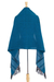 Zapotec cotton rebozo shawl, 'Blue Zapotec Treasures' - Mexican Geometric Cotton Patterned Shawl (image 2e) thumbail