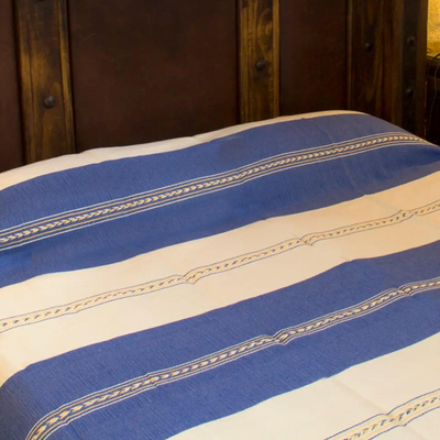 Zapotec cotton bedspread, 'Joy of Oaxaca' (twin) - Handmade Zapotec Cotton Bedspread (Twin)