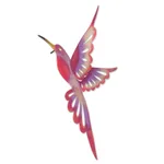 Steel wall sculpture, 'Violet Hummingbird' (large) - Bird-Themed Steel Wall Sculpture in Pink from Mexico (Large)