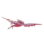 Steel wall sculpture, 'Violet Hummingbird' (large) - Bird-Themed Steel Wall Sculpture in Pink from Mexico (Large)