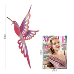 Steel wall sculpture, 'Violet Hummingbird' (large) - Bird-Themed Steel Wall Sculpture in Pink from Mexico (Large)