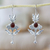 Carnelian dangle earrings, 'Endless Romance' - Sterling Silver Carnelian Earrings thumbail