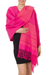 Zapotec cotton rebozo shawl, 'Hot Pink Zapotec Treasures' - Unique Hot Pink Cotton Patterned Shawl Handwoven in Mexico thumbail
