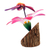 Alebrije sculpture, 'Happy Hummingbird' - Handmade Floral Wood Bird Sculpture (image 2b) thumbail