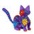 Alebrije escultura - Escultura de arte popular de kittycat de madera púrpura hecha a mano