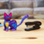 Alebrije sculpture, 'Magical Cat' - Hand Crafted Purple Wood Kittycat Folk Art Sculpture