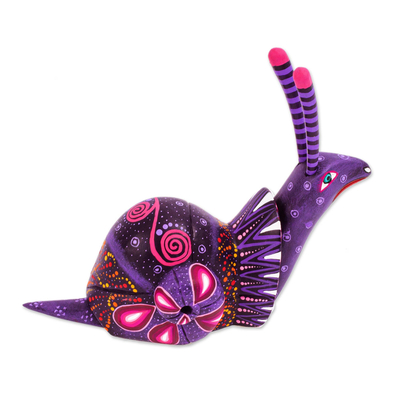Alebrije sculpture, 'Oaxaca Snail' - Handcrafted Mexican Folk Art Alebrije Sculpture