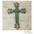Steel wall art, 'Royal Cross' - Handcrafted Blue Religious Cross thumbail