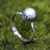 Cultured pearl cocktail ring, 'Taxco Royalty' - Hand Made Fine Silver Single Stone Pearl Ring (image 2) thumbail