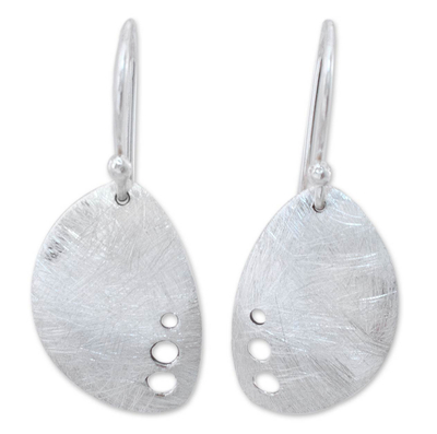 Silver dangle earrings, 'Forest Sigh' - Artisan Crafted Women's Fine Silver Earrings