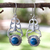 Sodalite dangle earrings, 'Colonial Blossom' - Sodalite dangle earrings thumbail