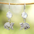 Moonstone dangle earrings, 'Cool Kitty Cat' - Sterling Silver and Moonstone Kitten Earrings thumbail