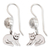 Moonstone dangle earrings, 'Cool Kitty Cat' - Sterling Silver and Moonstone Kitten Earrings (image 2b) thumbail