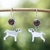 Garnet dangle earrings, 'Pampered Puppy Dog' - Dog Garnet Sterling Silver Dangle Earrings Mexico (image p201019) thumbail