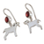 Granat-Ohrhänger - Hundeohrringe aus Sterlingsilber mit Granat aus Mexiko