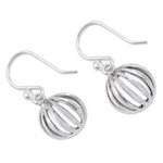 Sterling silver dangle earrings, 'Taxco Trends' - Hand Crafted Modern Sterling Silver Dangle Earrings