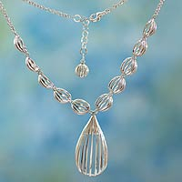 Sterling silver Y necklace, 'Taxco Trends' - Sterling silver Y necklace