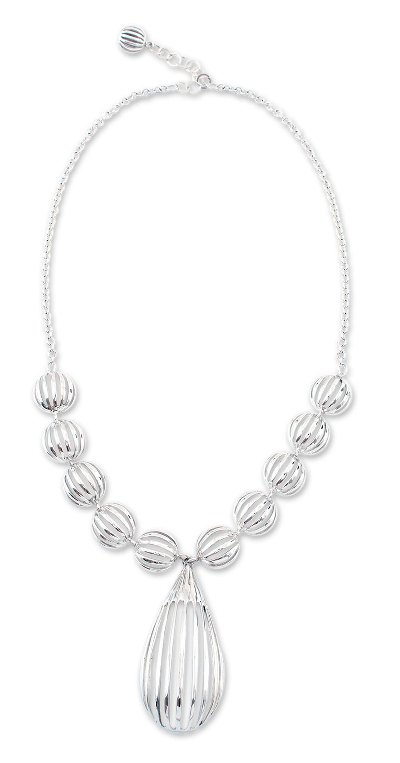 Sterling silver Y necklace, 'Taxco Trends' - Sterling silver Y necklace