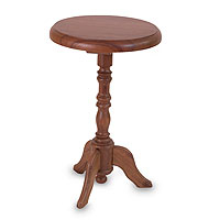 Parota wood accent table, 'Colonial Ranch' - Handmade Colonial Wood Accent Table Furniture