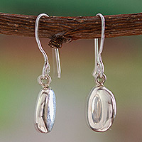 Sterling silver dangle earrings, 'Luminous Moons'