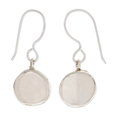 Sterling silver dangle earrings, 'Luminous Moons' - Taxco Silver Sterling Dangle Earrings