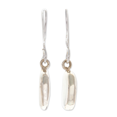 Sterling silver dangle earrings, 'Luminous Moons' - Taxco Silver Sterling Dangle Earrings