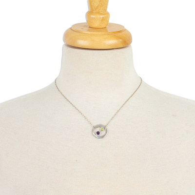 Halskette mit Amethyst- und Peridot-Anhänger, „Drifters“ – Halskette mit Amethyst- und Peridot-Anhänger