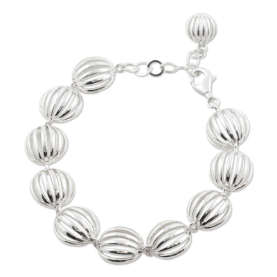 Sterling silver link bracelet, 'Taxco Trends' - Sterling silver link bracelet